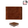 Zoozie Bags Cartera para Hombre de Piel Auténtica, Tostado, 10 cm x 2 cm x 7.4 cm